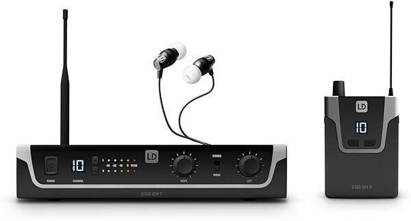 LD Systems U300 In-Ear Monitoring System with Earphones, U304.7 IEM HP, 470-490 MHz, Main