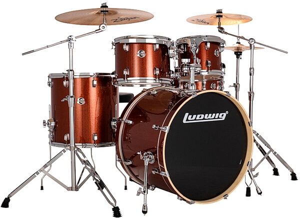 Ludwig LE522 Evolution Complete Drum Set, 5-Piece, Copper Sparkle, view