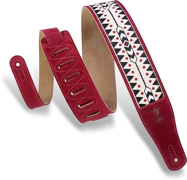 Levy's Print Series Embellish Suede Guitar Strap, Action Position Back