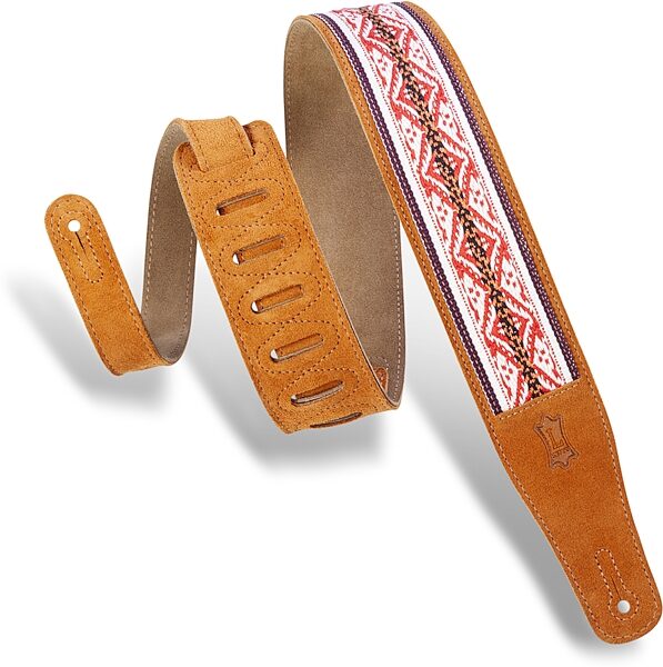 Levy's Print Series Embellish Suede Guitar Strap, Action Position Back
