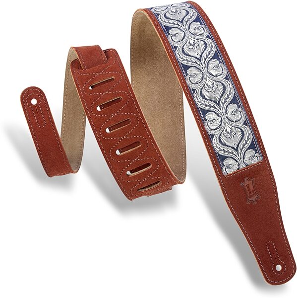 Levy's Print Series Embellish Suede Guitar Strap, Action Position Back
