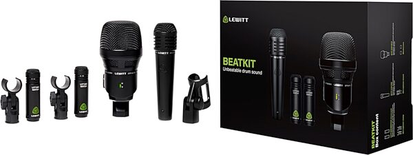 Lewitt Audio Beat Kit 4-Piece Drum Microphone Kit, New, Action Position Back