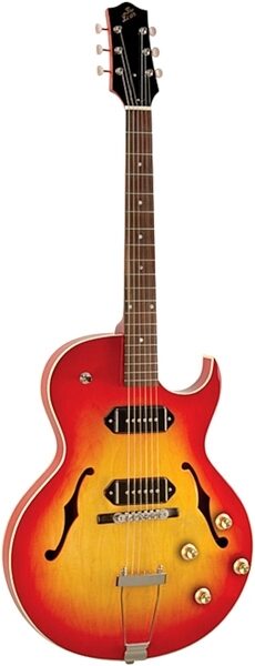 The Loar LH-302T Thinbody Archtop Cutaway Electric Guitar, Cherry Burst