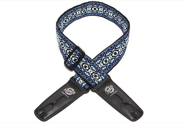 Lock It Straps 2" Vintage Woven Guitar Strap, Ice Cry Blue
