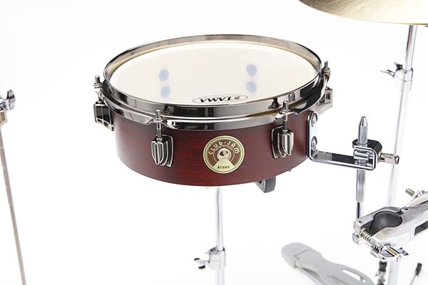 Tama LJK48PBN Club JAM Pancake Drum Shell Kit, 4-Piece, Burgundy, with Black Hardware, Action Position Back