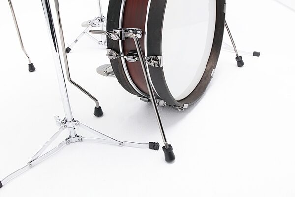 Tama LJK48PBN Club JAM Pancake Drum Shell Kit, 4-Piece, Burgundy, with Black Hardware, Action Position Back