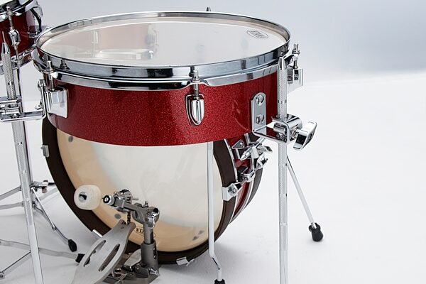 Tama Club-JAM Pancake Shell Kit, 4-Piece, Burnt Red, with 18&quot; Bass Drum, Action Position Back