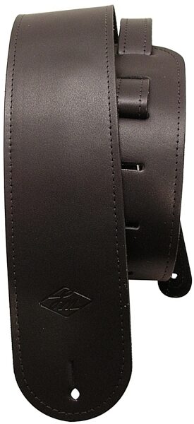 LM Straps LS302 3" Genuine Leather Guitar Strap with Detail, Black