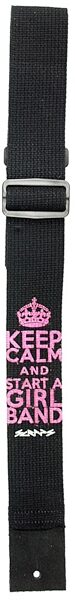 Scraps SCKB Keep Calm and Rock On Leather Guitar Strap, Pink