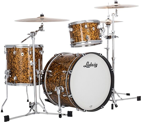 Ludwig LN34233TX Neusonic FAB 3-Piece Drum Shell Kit, Butterscotch Pearl, Action Position Back