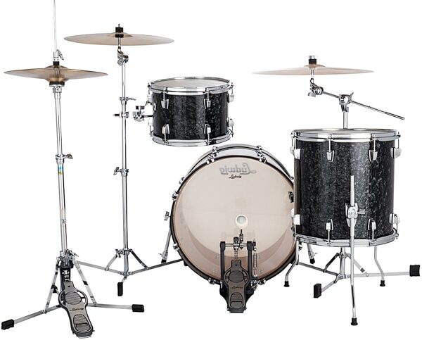 Ludwig LN34233TX Neusonic FAB 3-Piece Drum Shell Kit, Ebony Pearl, Blemished, Action Position Back