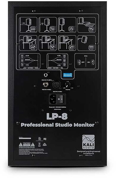 Kali Audio LP-8 2-Way 8" Powered Studio Monitor, Rear