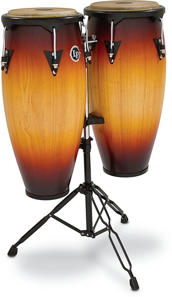 Latin Percussion LP646 City Series Congas, Vintage Sunburst, 10 inch and 11 inch, Action Position Back