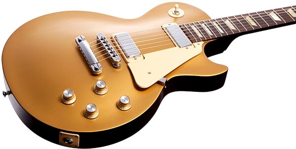 Gibson Les Paul Studio '70s Tribute Electric Guitar with Gig Bag, Satin Gold Closeup