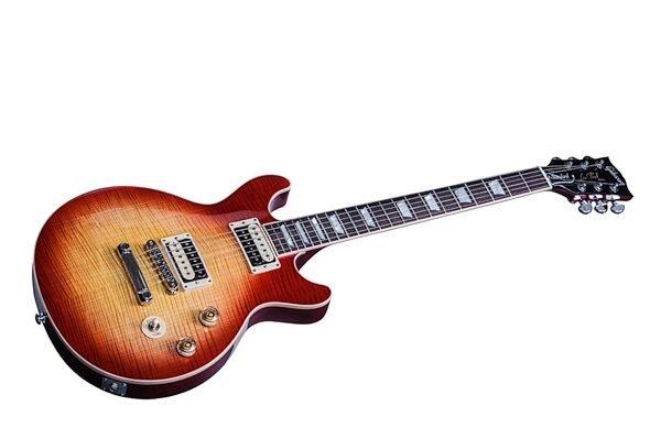 Gibson Limited Edition Les Paul DC Carved Top Electric Guitar (with Case), Heritage Cherry Sunburst Closeup