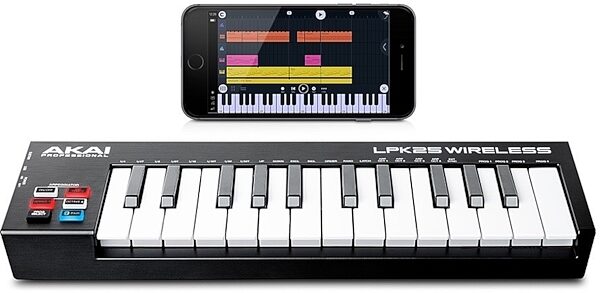 Akai LPK25 Wireless Bluetooth Keyboard Controller, iPhone
