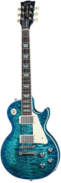 Gibson 2015 Les Paul Standard Premium Quilt Electric Guitar (with Case), Ocean Water