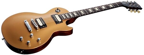 Gibson Les Paul Future Tribute Min-ETune Electric Guitar (with Gig Bag), Gold Top Closeup