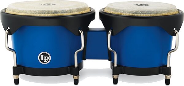 Latin Percussion Discovery Bongos (with Gig Bag), Race Car Blue, Action Position Back