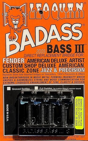 Leo Quan Badass III Bass Guitar Bridge, view
