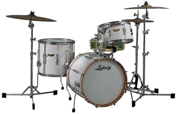 Ludwig LR318JX Club Date Jazzette Drum Shell Kit, 3-Piece, White Marine Pearl