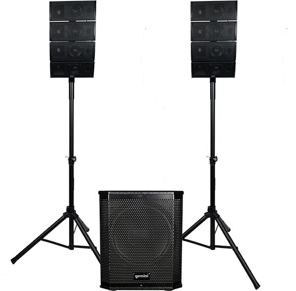 Gemini LRX-448 Portable Line Array PA System with Subwoofer, New, Action Position Back