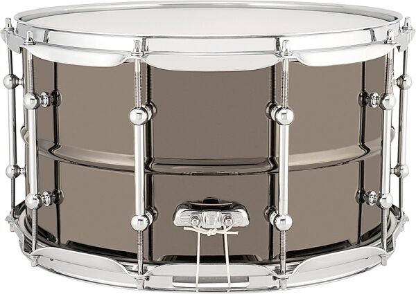Ludwig Universal Brass Snare Drum, Black Chrome, 8x14&quot;, Action Position Back
