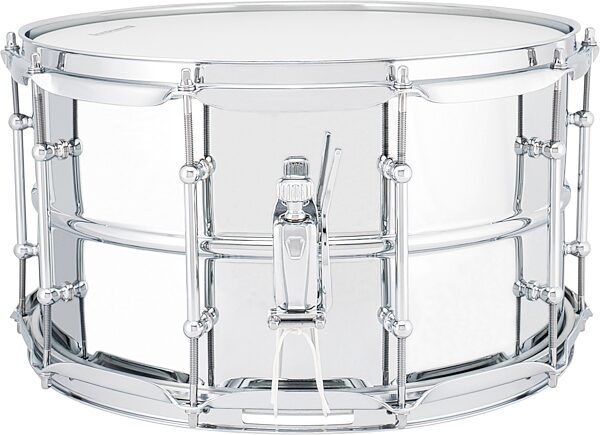 Ludwig Supralite Steel Snare Drum, 8x14&quot;, Action Position Back