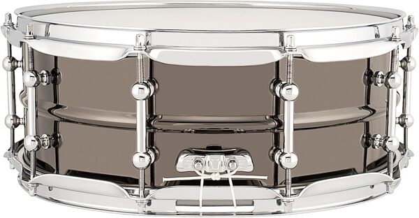 Ludwig Universal Brass Snare Drum, Black Chrome, 5.5x14&quot;, Action Position Back