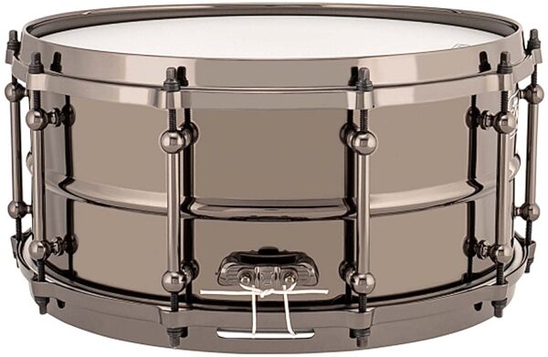 Ludwig Universal Brass Snare Drum, Black Nickel, 6.5x14&quot;, Warehouse Resealed, Action Position Back