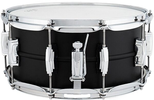 Ludwig Stealth Brass Snare Drum, Matte Black, 6.5x14&quot;, Main