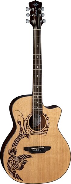 Luna Oracle Phoenix Spruce Acoustic-Electric Guitar, New, Action Position Back