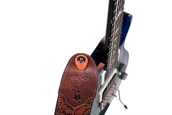 Levy's Rubber Guitar Strap Blocks, Orange, 2-Pairs, view