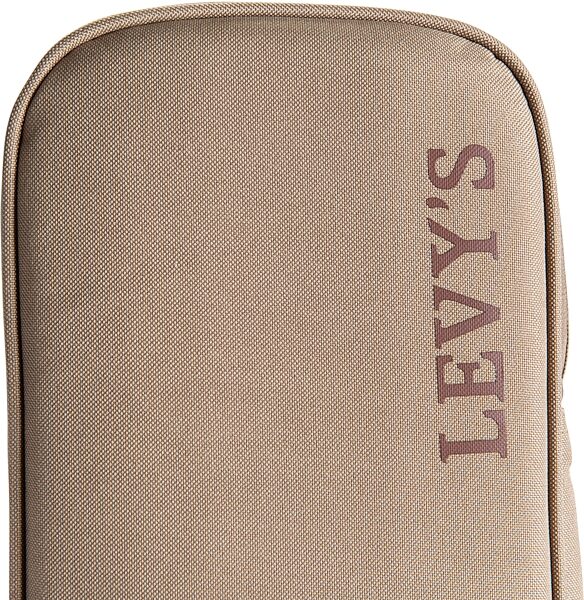 Levy's 200-Series Deluxe Dreadnought Acoustic Guitar Gig Bag, Tan, Detail Side