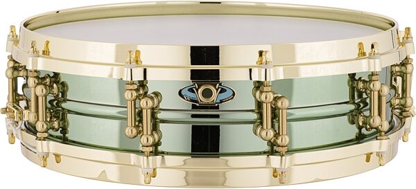 Ludwig Carl Palmer Venus Brass Snare Drum, Green, 3.7x14&quot;, Action Position Back