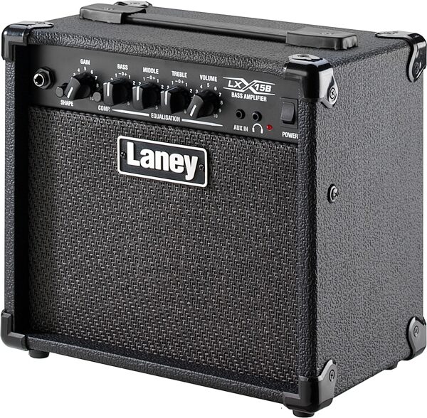 Laney LX15B Bass Combo Amplifier (15 Watts, 2x5"), Black, Angled Side