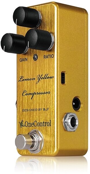 One Control Lemon Yellow Compressor Pedal, Angle