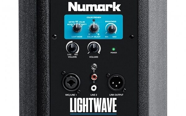 Numark Lightwave Powered DJ Speaker with Light Show, Rear