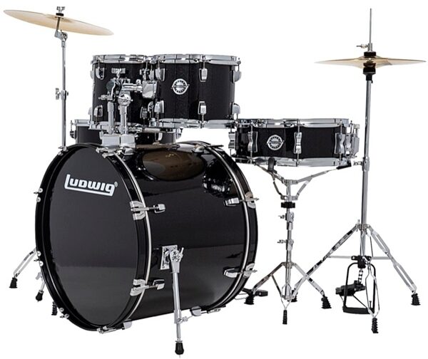 Ludwig LC195 Accent Drive Complete Drum Set, 5-Piece, Black Sparkle, view