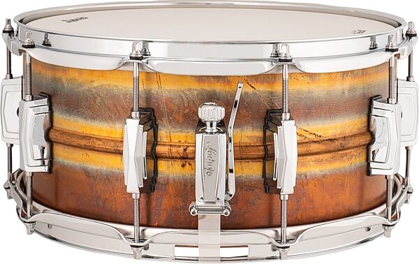 Ludwig LB552R Raw Bronze Snare Drum, 6.5x14 inch, Action Position Back