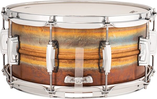 Ludwig LB552R Raw Bronze Snare Drum, 6.5x14 inch, Action Position Back