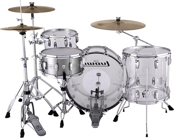 Ludwig Visatlite FAB 3-Piece Drum Shell Kit, Clear, Action Position Back