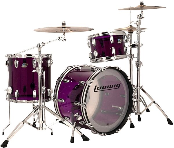 Ludwig Vistalite FAB 3-Piece Drum Shell Kit, Action Position Back