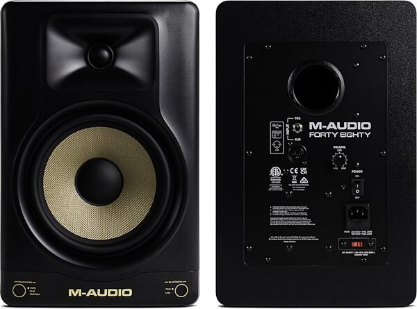 M-Audio Forty Eighty Powered Studio Monitor, Single Speaker, Action Position Back