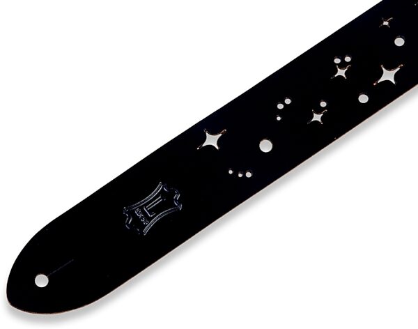 Levy's M12GSC Galaxy Punch Out Leather Guitar Strap, Black, Action Position Back