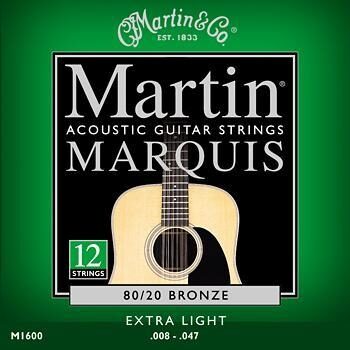 Martin Marquis 12-String 80/20 Bronze Acoustic Guitar Strings, Light