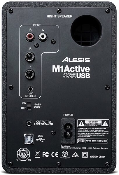 Alesis M1Active 330 USB Powered Studio Monitors, Back