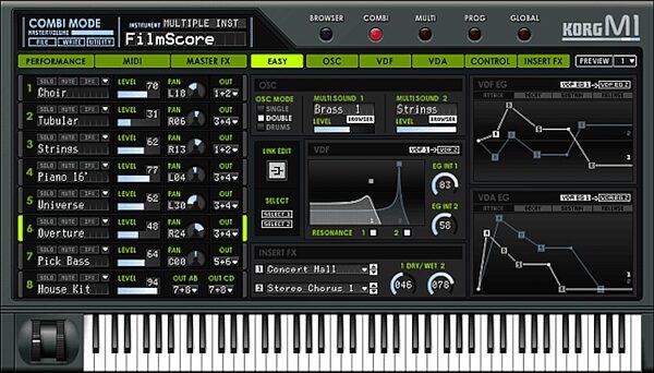 Korg KLCDE Legacy Collection Digital Edition Software (Macintosh and Windows), M1 Easy Edit