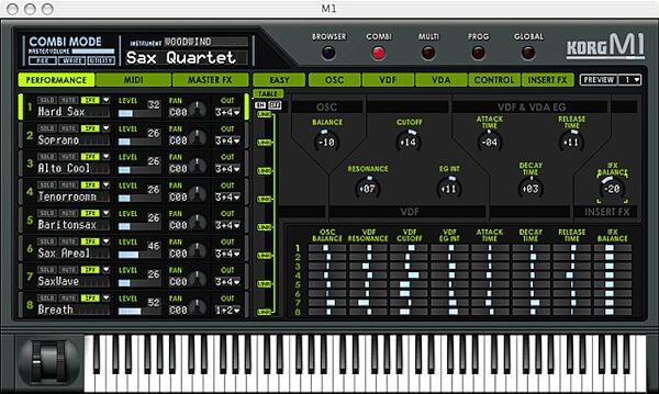 Korg KLCDE Legacy Collection Digital Edition Software (Macintosh and Windows), M1 Performance