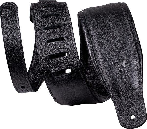 Levy's M26GP Garment Leather Guitar Strap, Black, Action Position Back